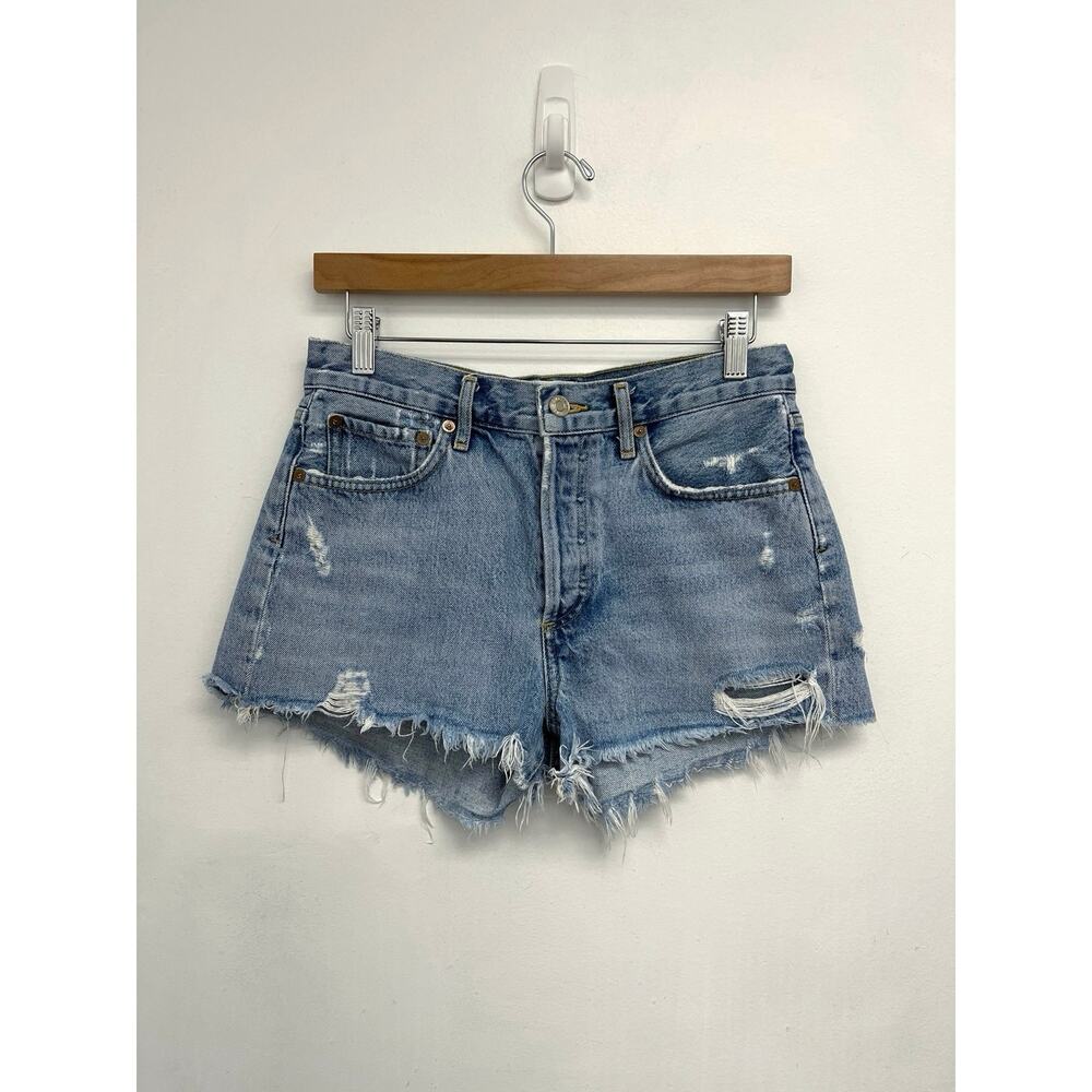 AGOLDE Parker Vintage Cutoff Denim Jean Shorts Distressed Rip Swapmeet - Size 25